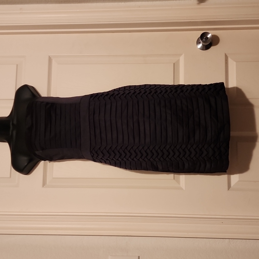 H & M Black Cocktail Pleated Detail Dress